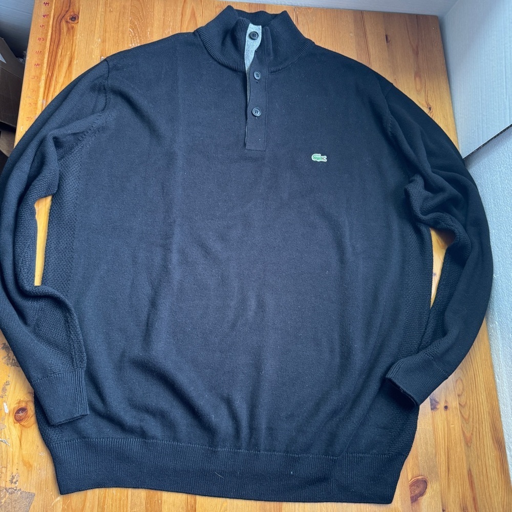 Lacoste men’s black pullover sweater size XL